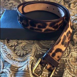 Dolce Gabbana leather leopard belt